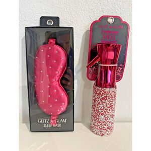 Glitz & Glam Makeup Mist Spray Rhinestone Hot Pink + Hot Pink Sleep Mask